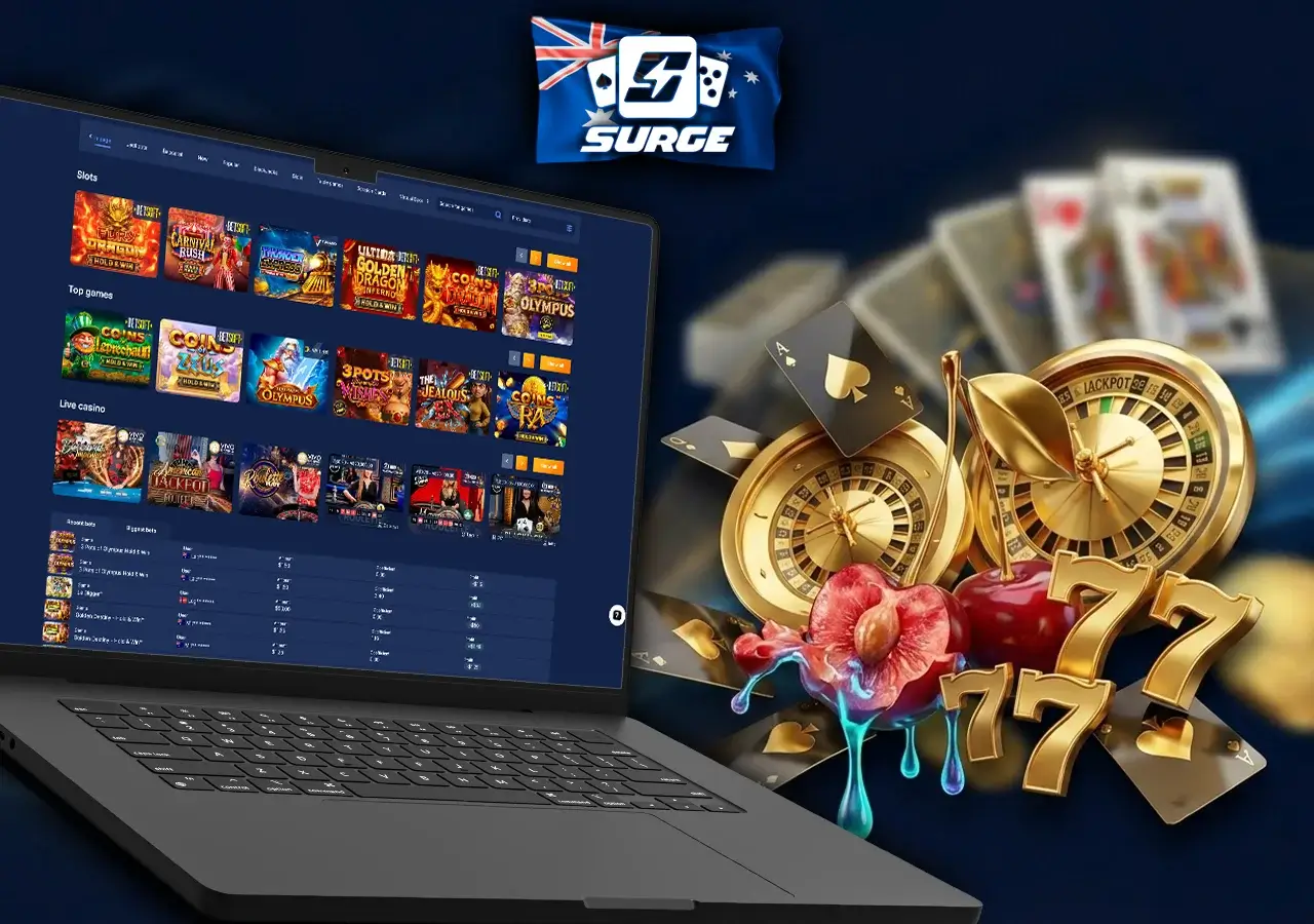 Premium collection of online pokies and software providers available at Surge Casino.